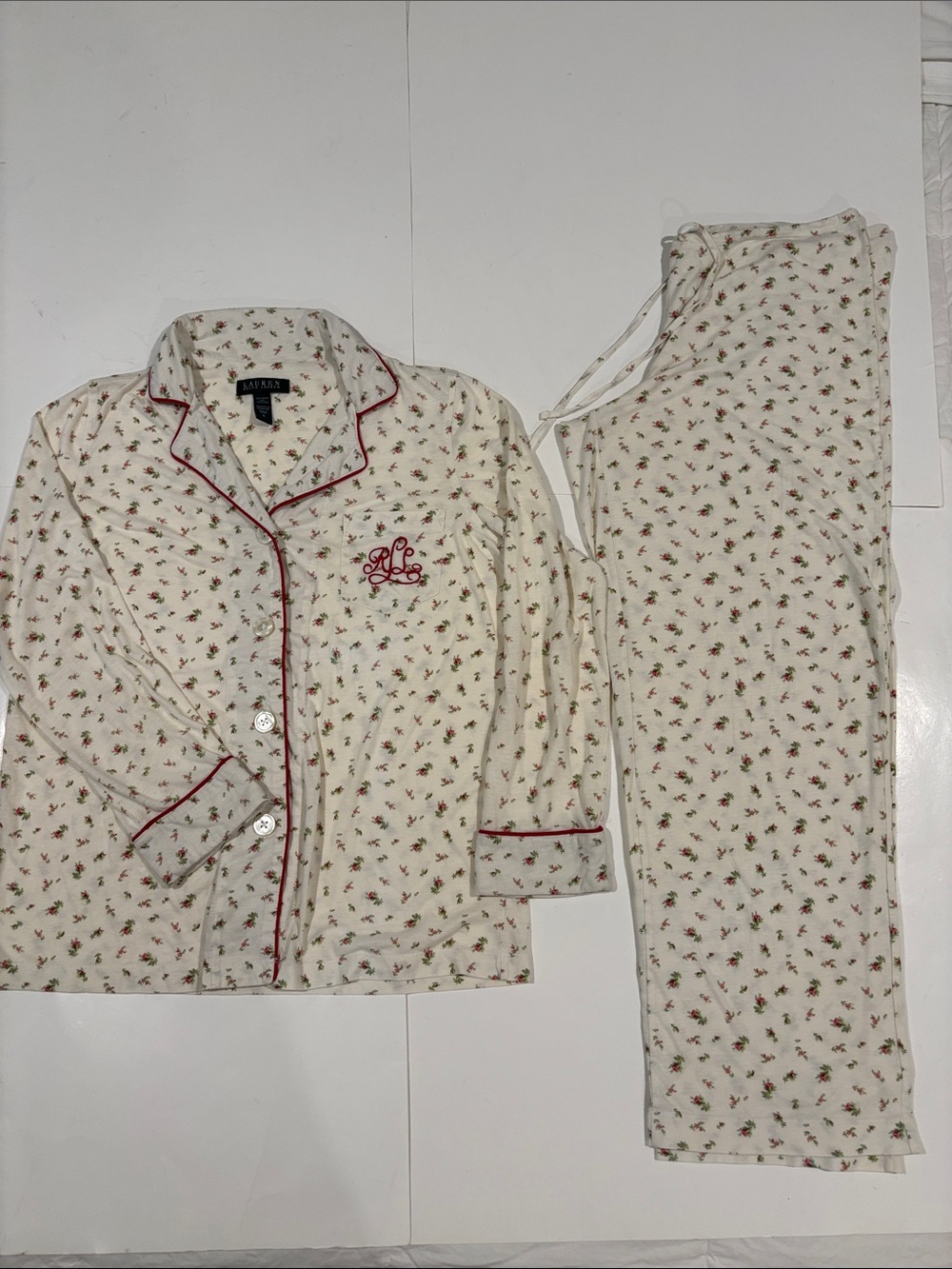 Vintage Lauren Ralph Lauren floral pajama set size small